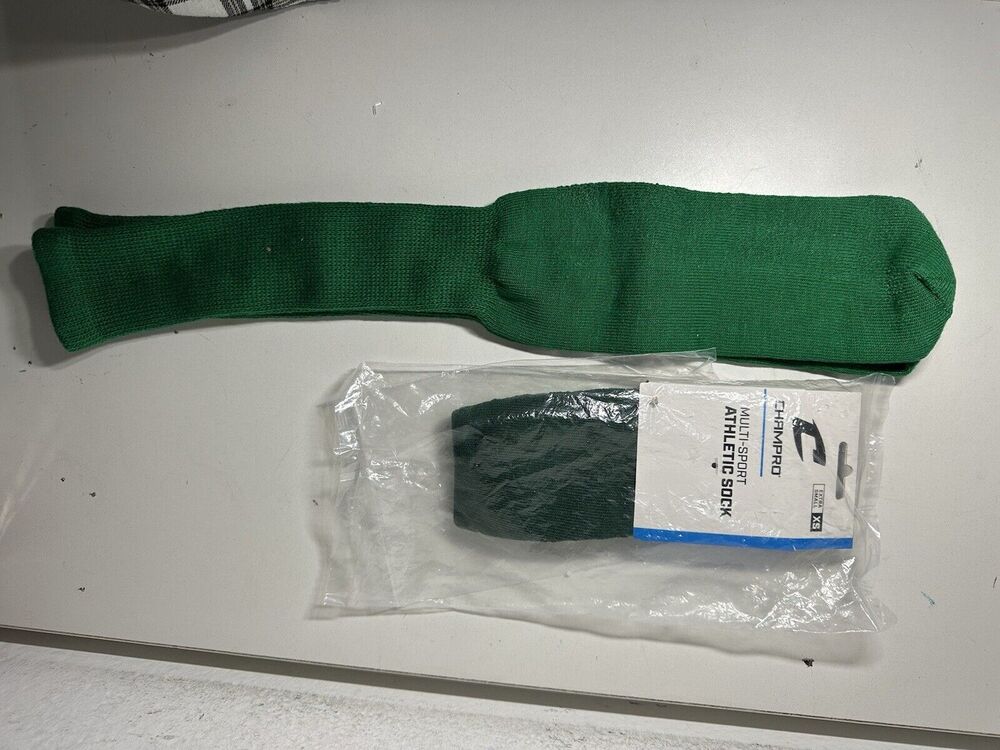 Unisex Champro Multi-Sport Athletic Sock Green Size XS x2